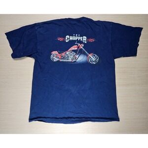 Vintage Snap On The Chopper Motorcycle Shirt XL Black Graphic Biker Tee‎